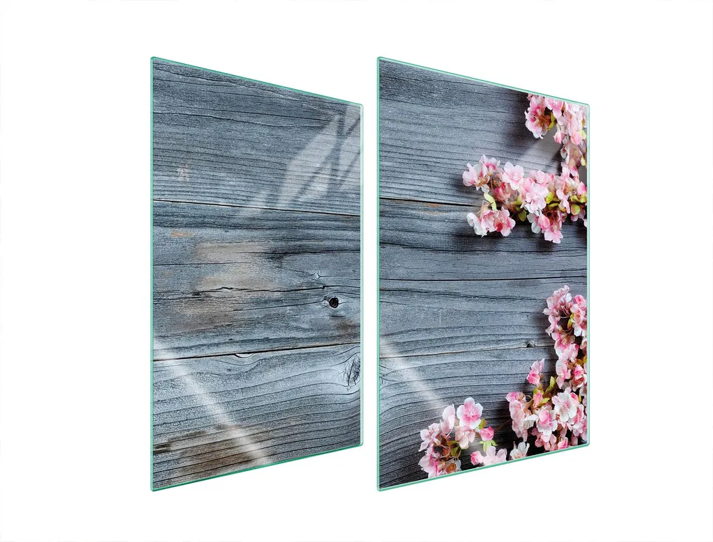 Tagliere in Vetro 35x52 Coprifornelli 2 Pezzi Legno Ciliegio Premium