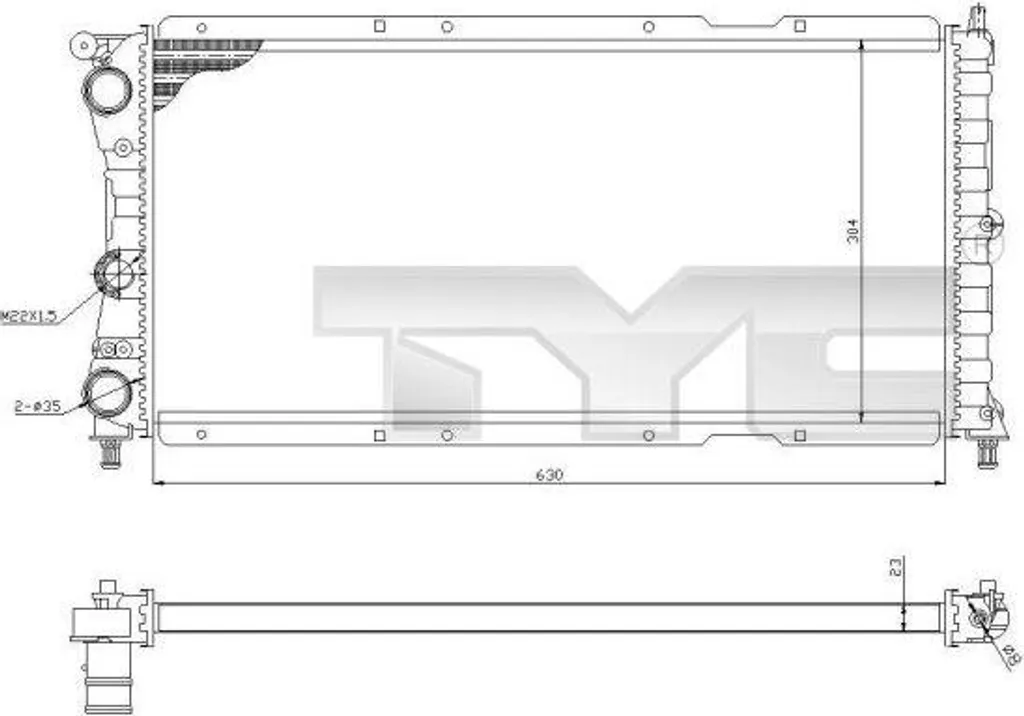 Radiateur Moteur TYC 709-0017-R OE 46466627 pour Fiat Punto Essence