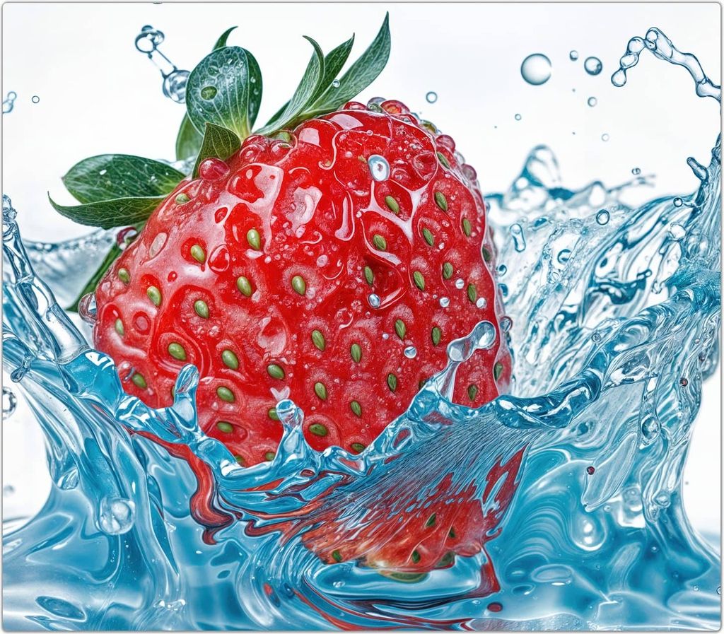 Spritzschutz Herdabdeckplatte Schneidebrett aus Glas Erdbeere Splash 1-Teilig (60x52cm)