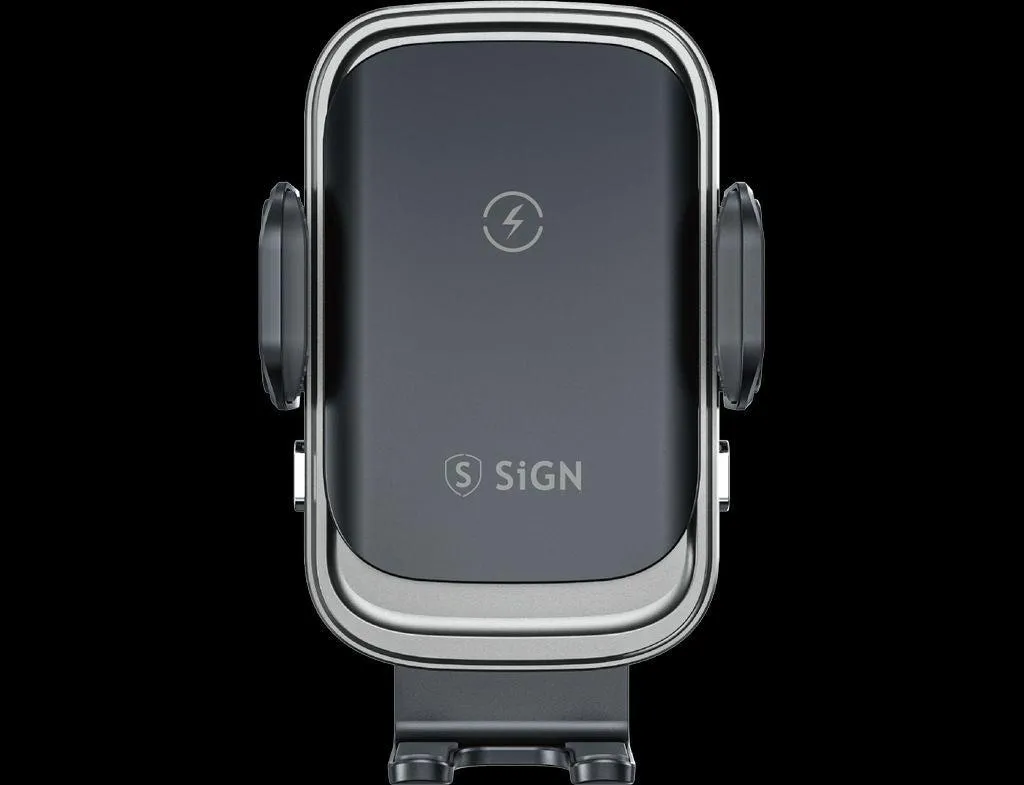 Support téléphone voiture charge rapide 15W noir à induction Qi
