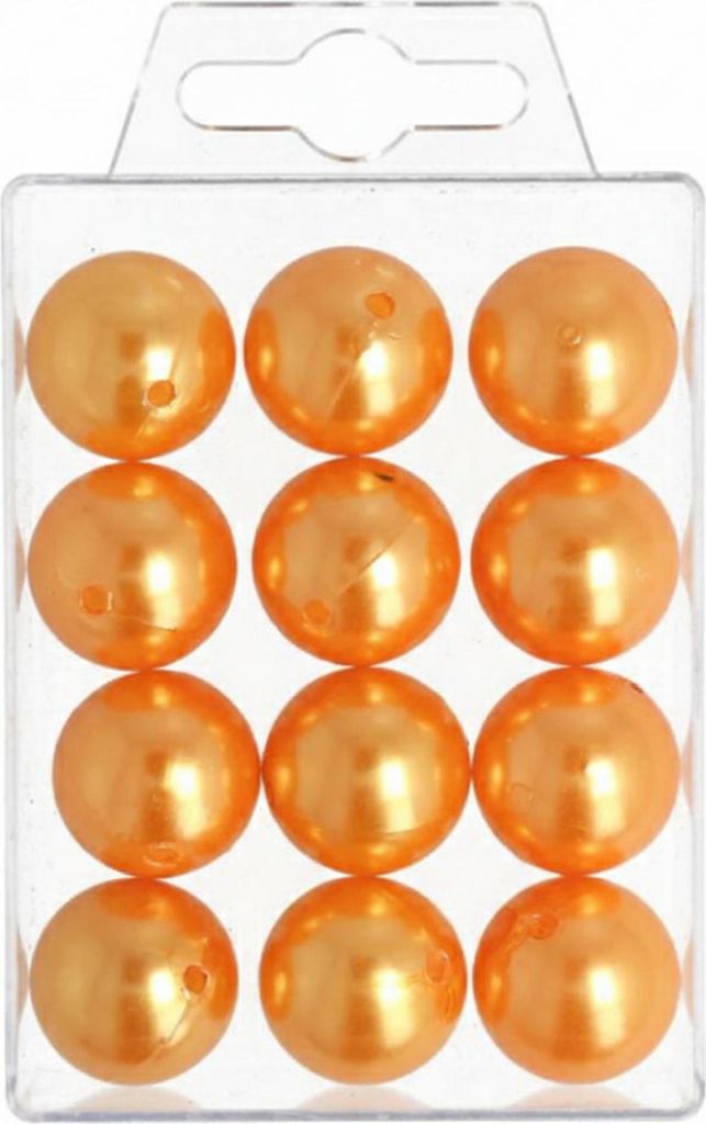 12 Kunstperlen 20 mm Wachsperlen Dekoperlen Bastelperlen mit Bohrung orange