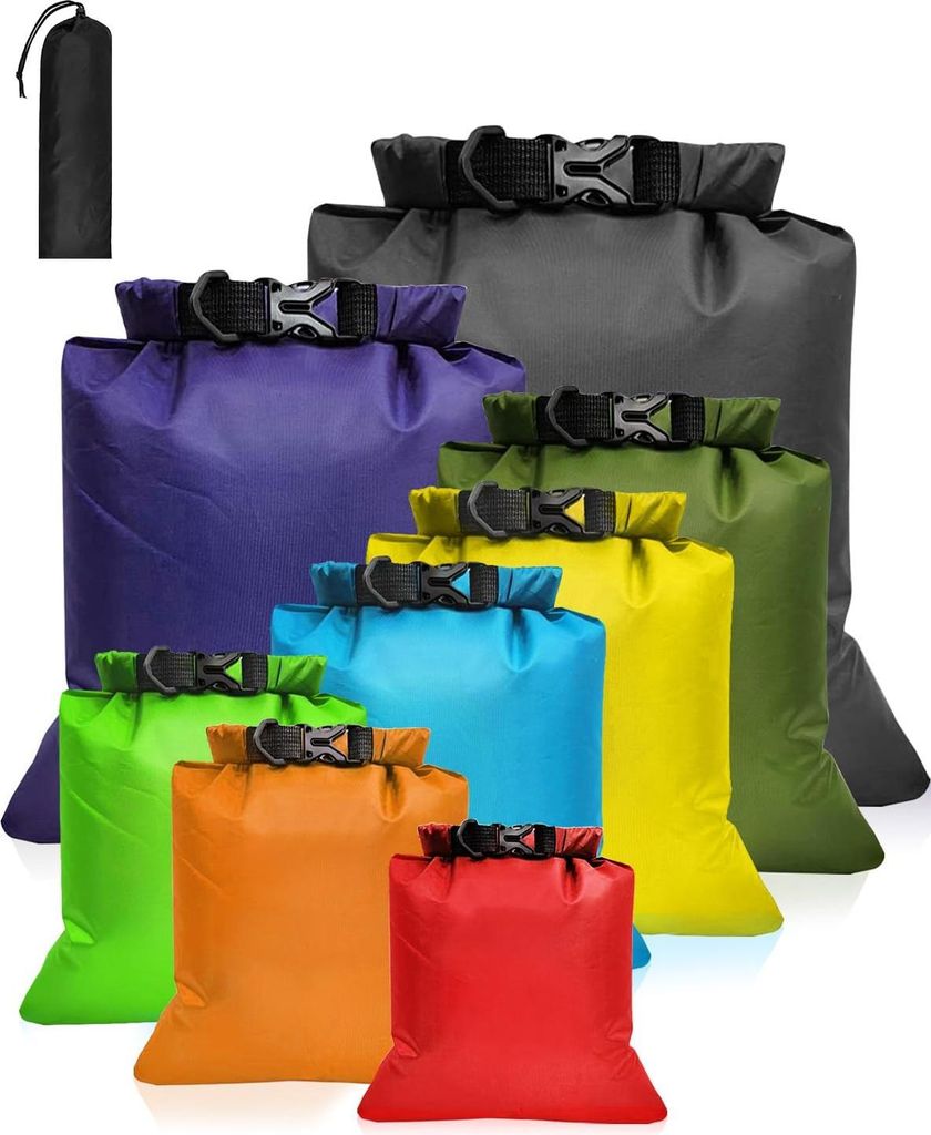 Wasserdichte Aufbewahrungsbeutel 8 Stück, 1.5/2.5/3/3.5/5/8/10/13L Wasserdichter Tasche Beutel Lightweight Dry Bag, Wassersport Säcken für Zum K...