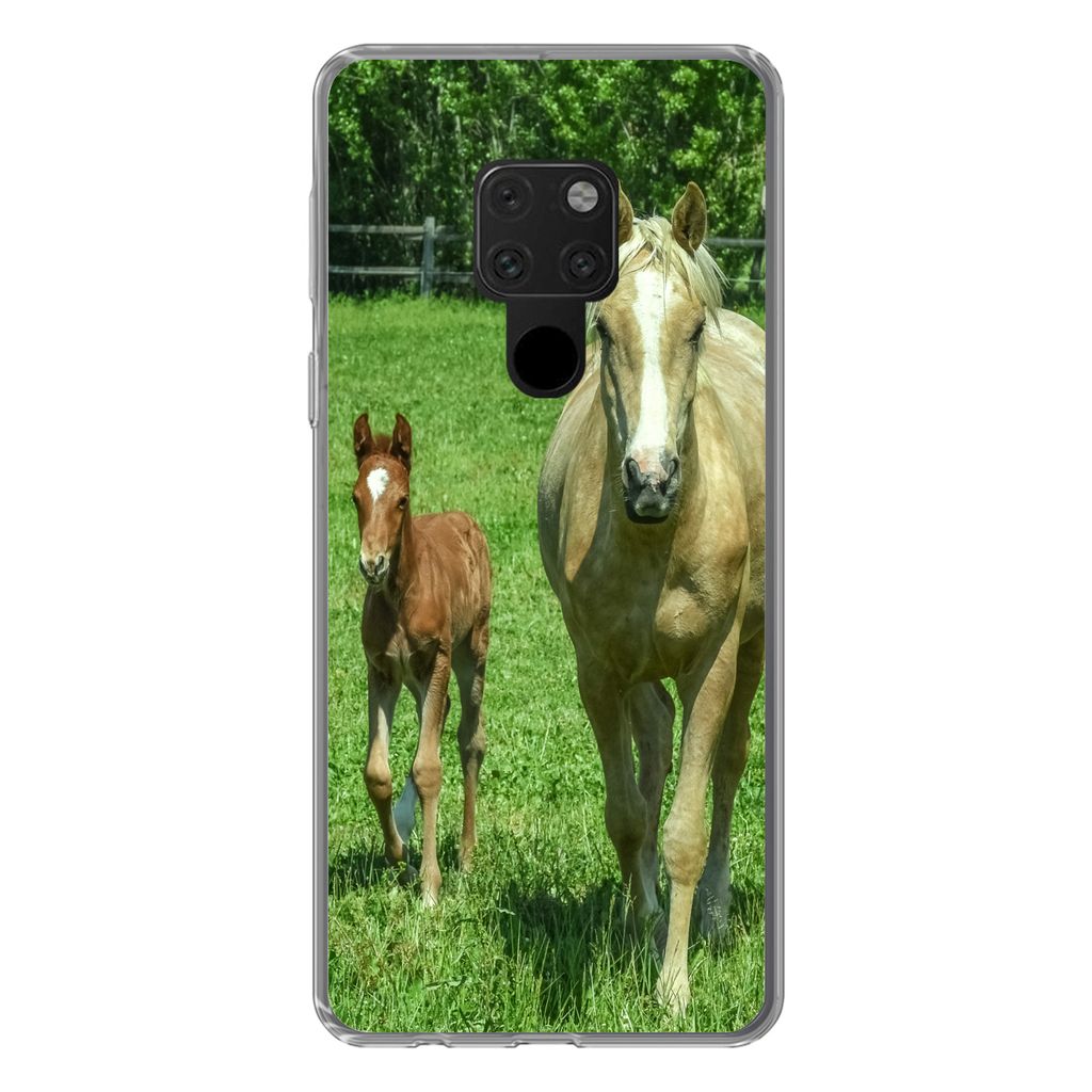 MuchoWow Handyhülle Schutzhülle Hülle für Huawei P40 Lite Pferd - Fohlen - Tiere Silikon Softcase Handy Hülle - Handy