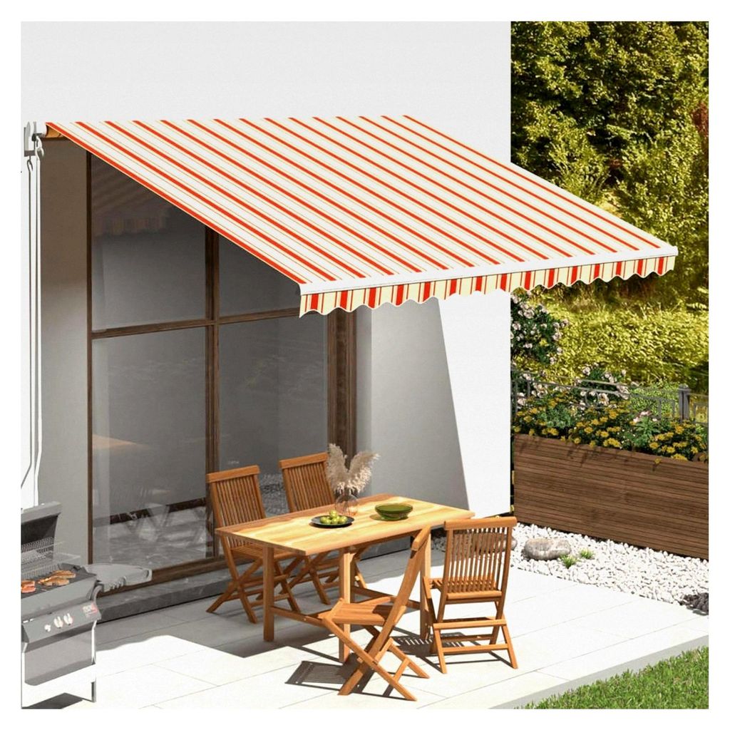 Markisenbespannung Gelb/Orange 380x295cm - UV-beständig, witterungsbeständig, für Innenhof und Terrasse