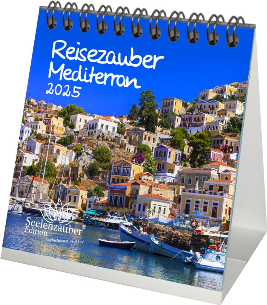 Reisezauber Mediterran Kalender für 2025 Format 10cm x 10cm Mittelmeer Stadt und Land - Seelenzauber