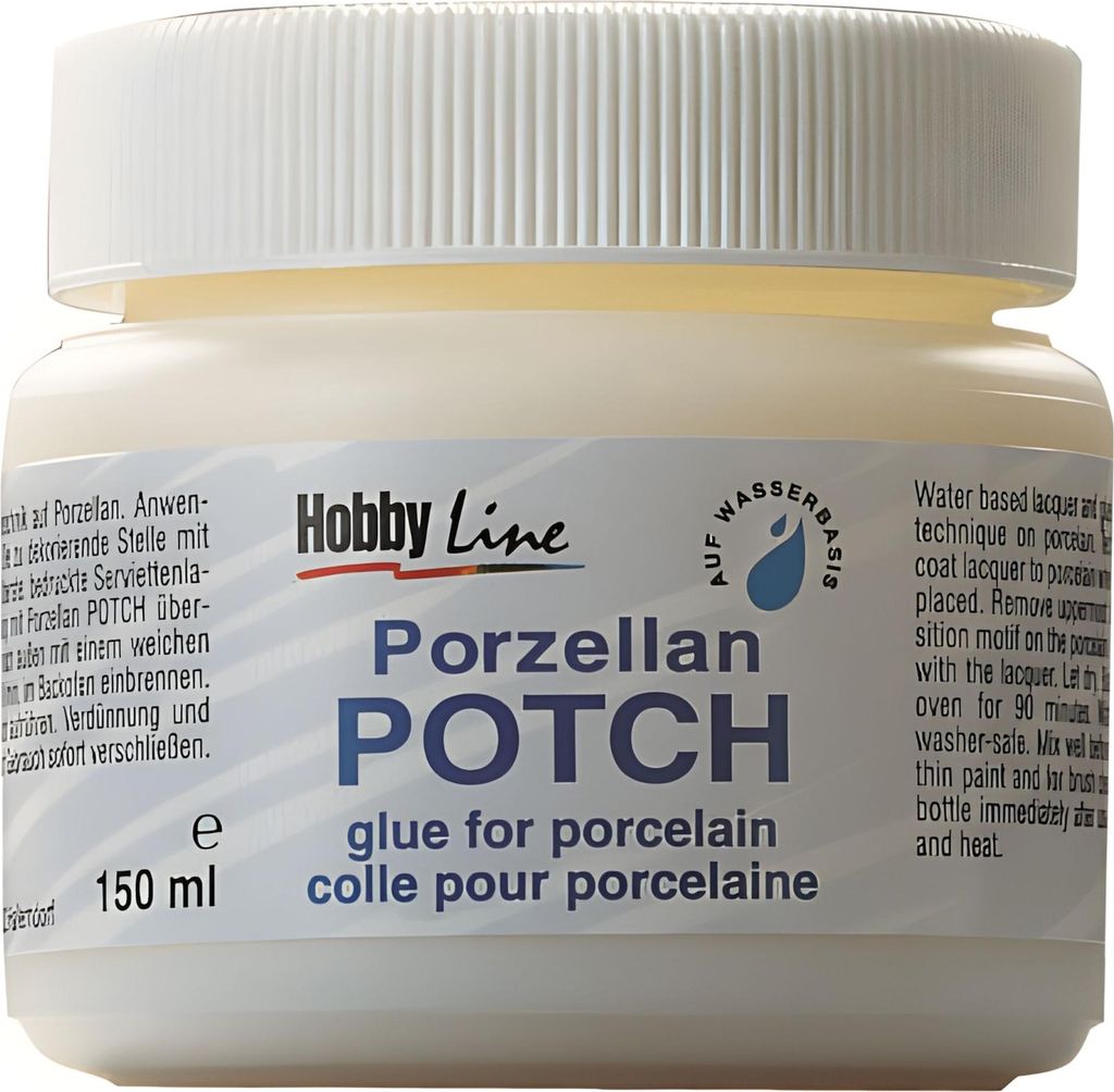 KREUL Tovagliolo Lacca e Colla Porcellana POTCH, 150 ml Immagine del prodotto 