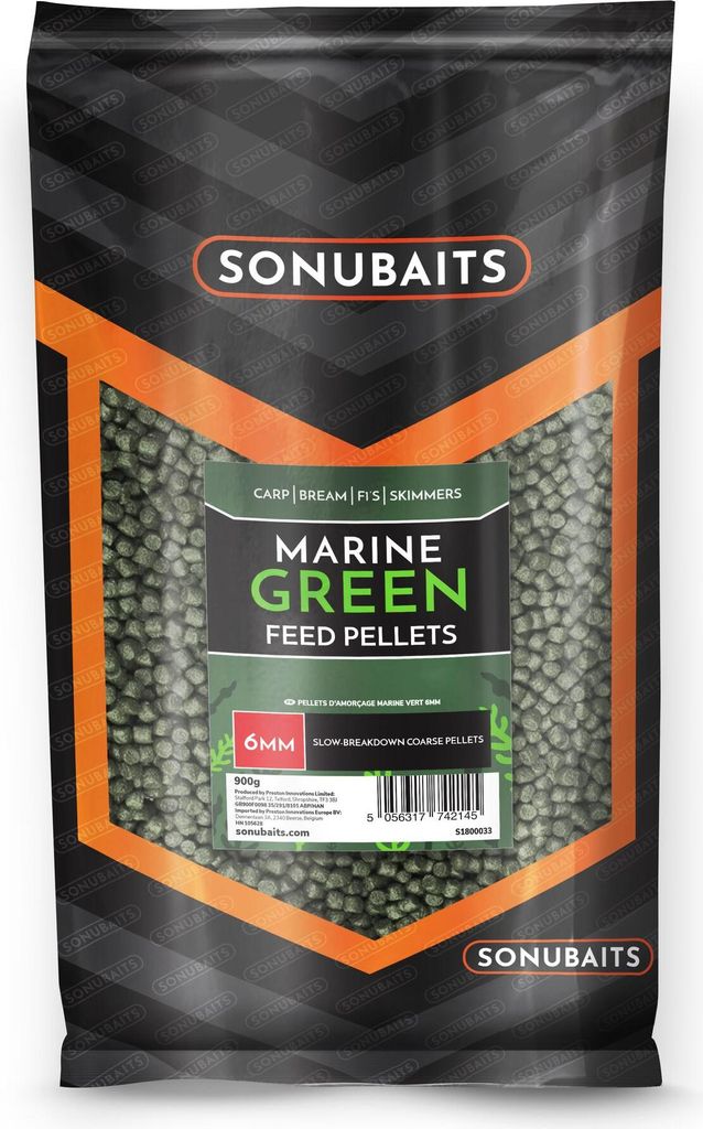Sonubaits Marine Green Feed Pellets 6mm 900g