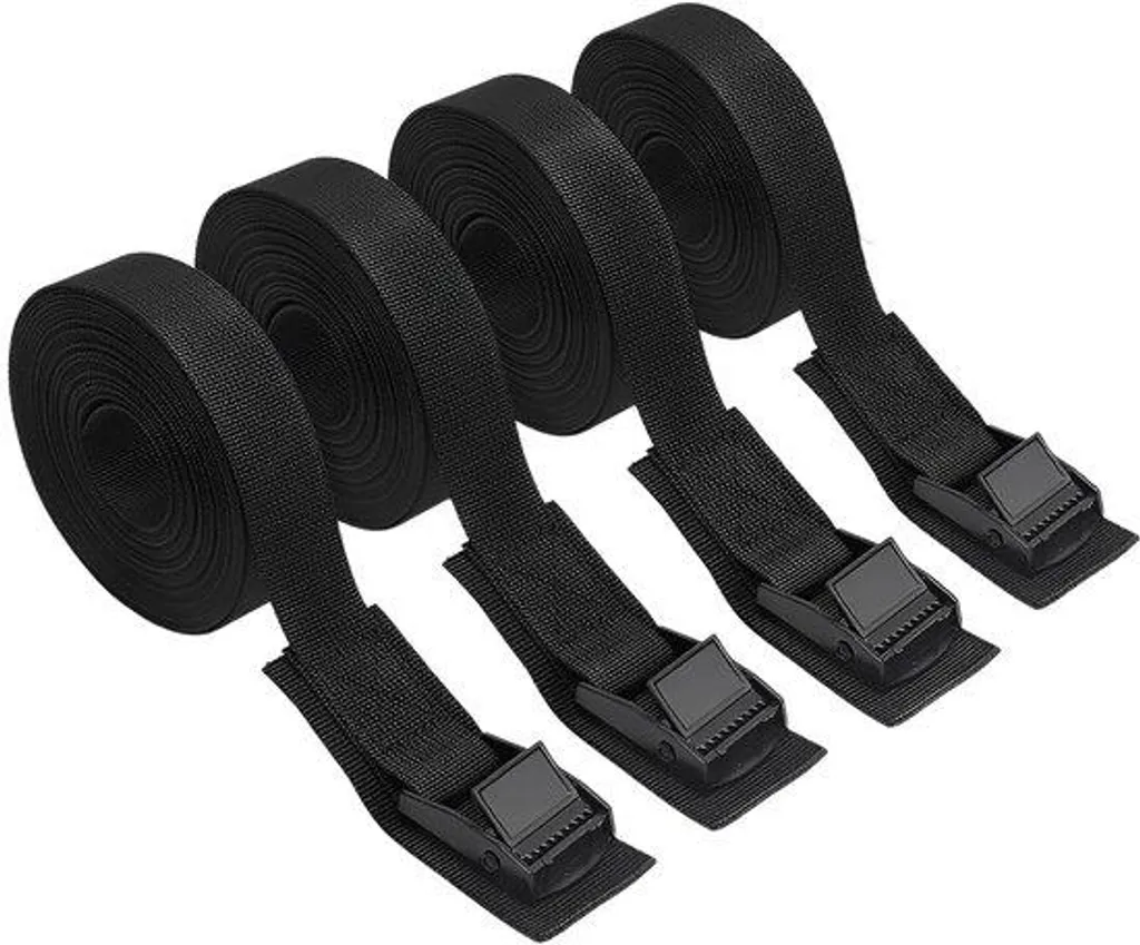 Sangle de serrage réglable 2,5 m noire anti-glissement charge 250 kg