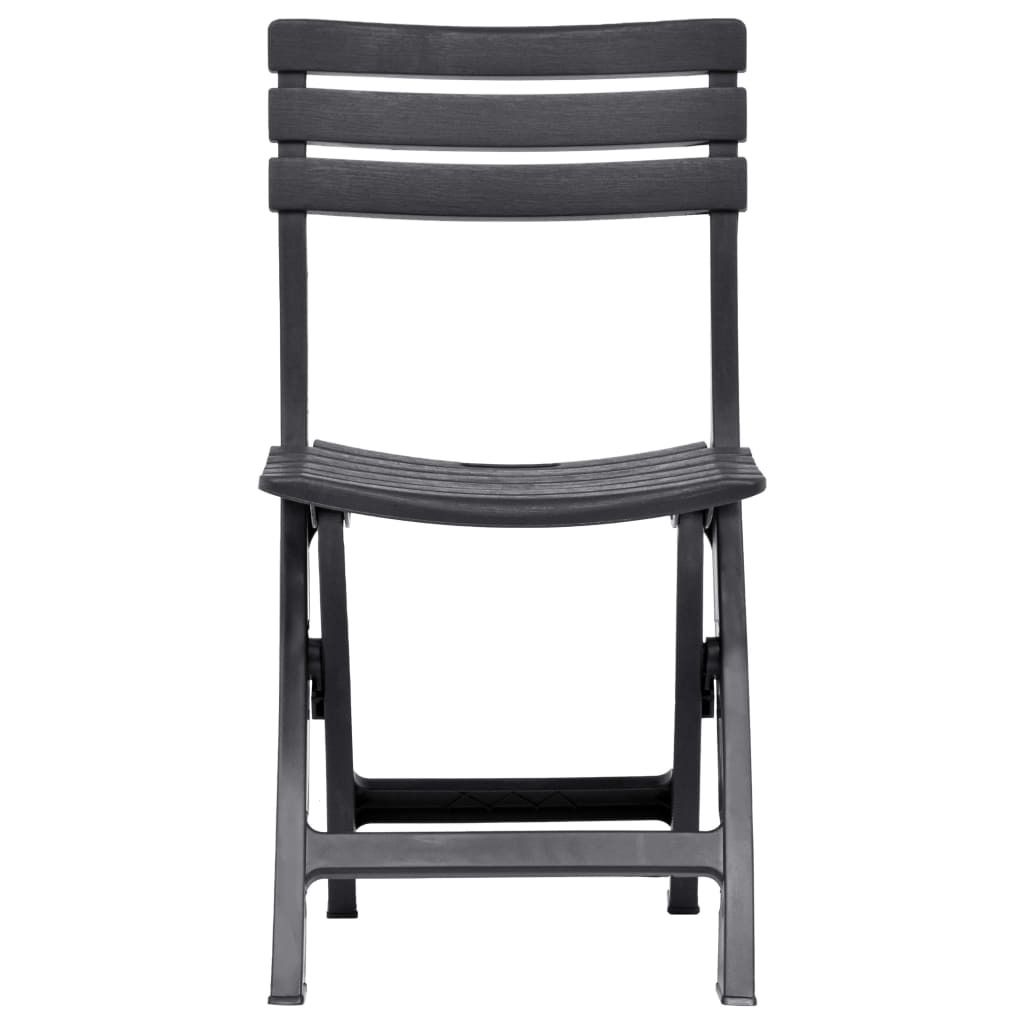 Möbel Outdoor-Stuhl/Picknickstuhl - Klappbare Gartenstühle 2er Set - Gartensessel - Kunststoff Anthrazit - 44x41x78 cm Top1995816