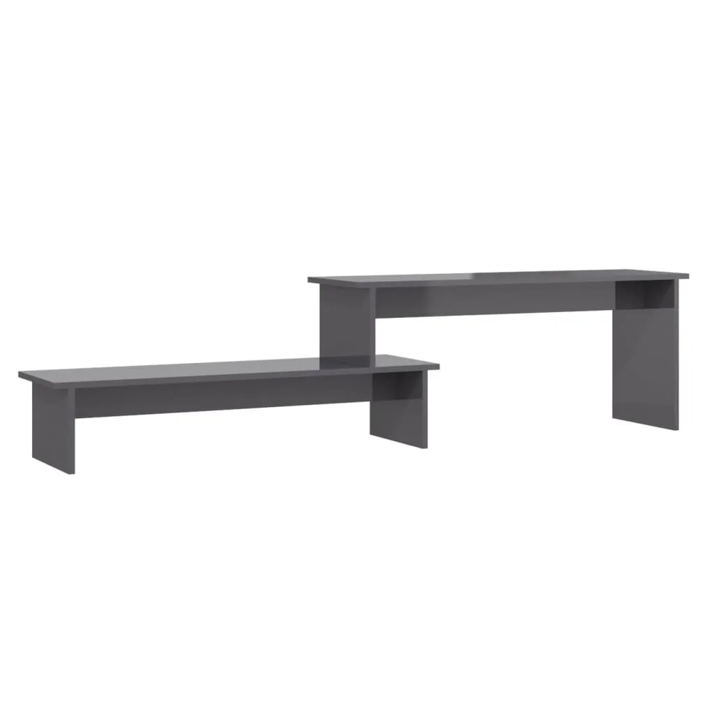 Meuble TV long gris brillant 180x30x43 cm pour optimiser l'espace
