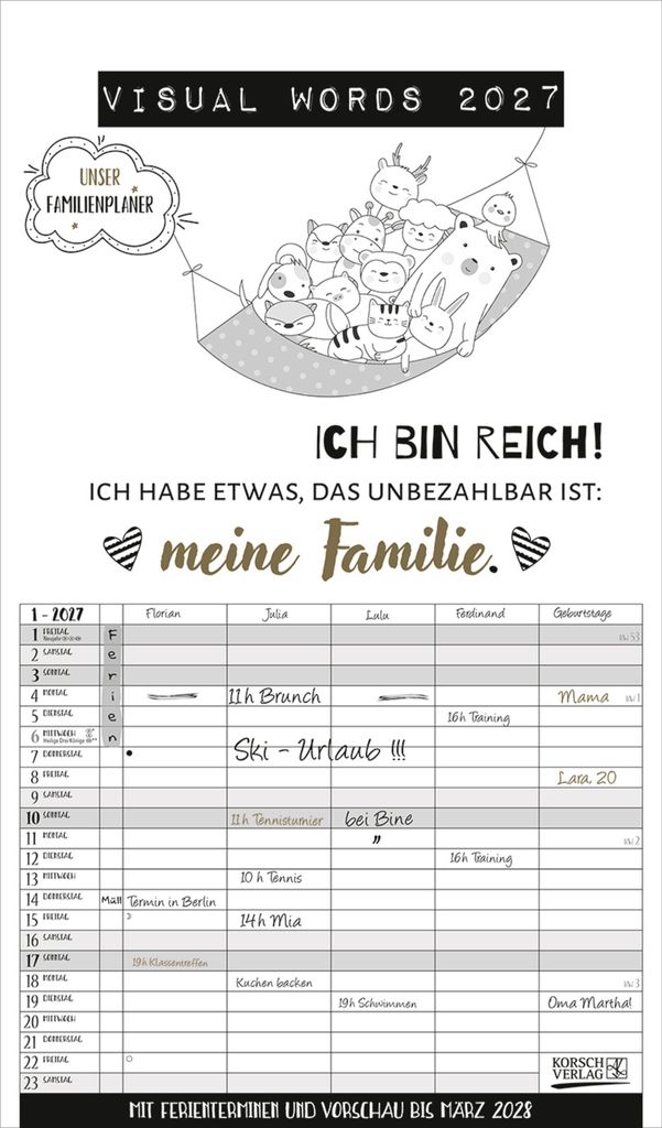 Visual Words Familienplaner 2027 Produktbild 