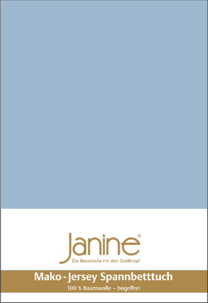 Janine Design Feinjersey-Spannbetttuch 5007 MAKO-FEINJERSEY Farbe perlblau Größe 200x200