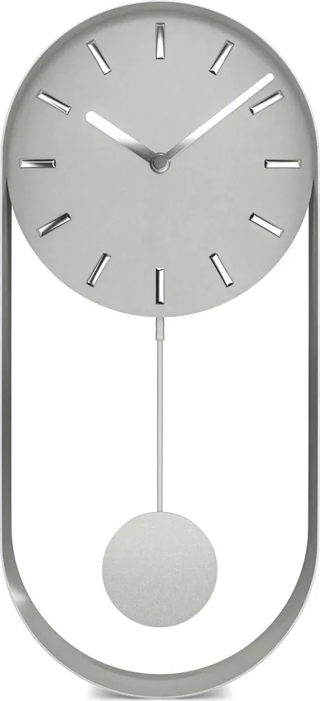 Horloge murale grise Mebus 12912 pendule à quartz silencieuse 25cm salon