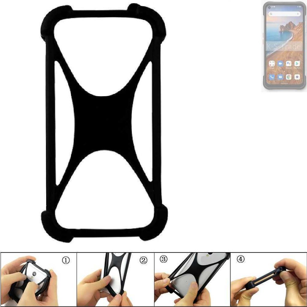 K-S-Trade Handy-Hülle Schutz-Hülle kompatibel mit Unihertz Golden Eye Silikon Bumper TPU Softcase Smartphone Stoßschutz, schwarz