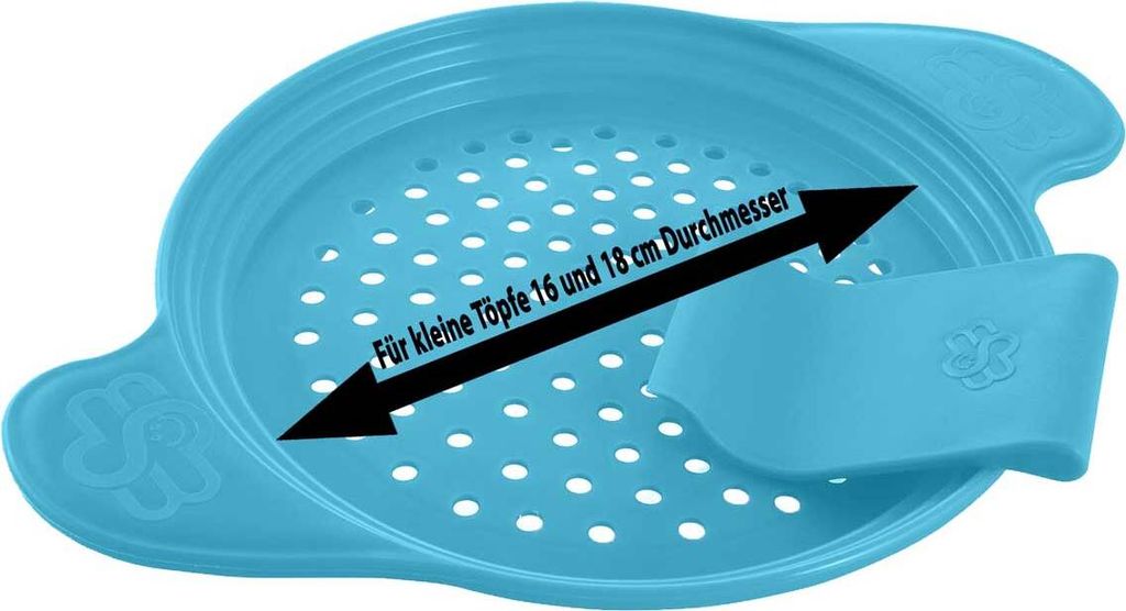 Spätzlereibe Sieb Spätzlepresse Spätzlehobel Spätzlebrett Aufsatz rund Spätzle EISBLAU