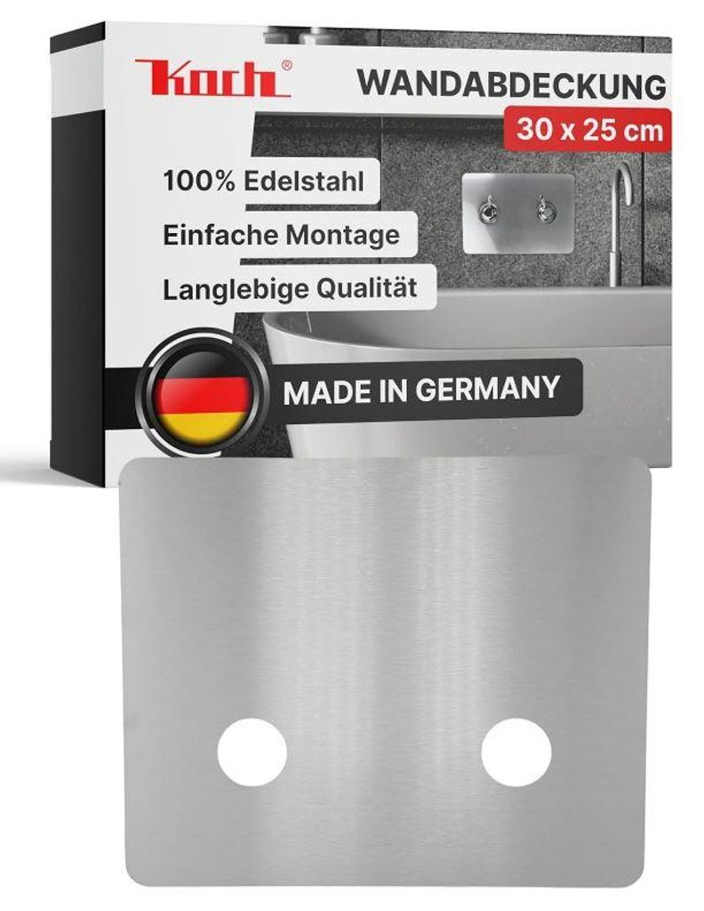 KOCH #31 HYGIENISCHE EDELSTAHL WANDABDECKUNG 30 x 25 cm für Produktbild 