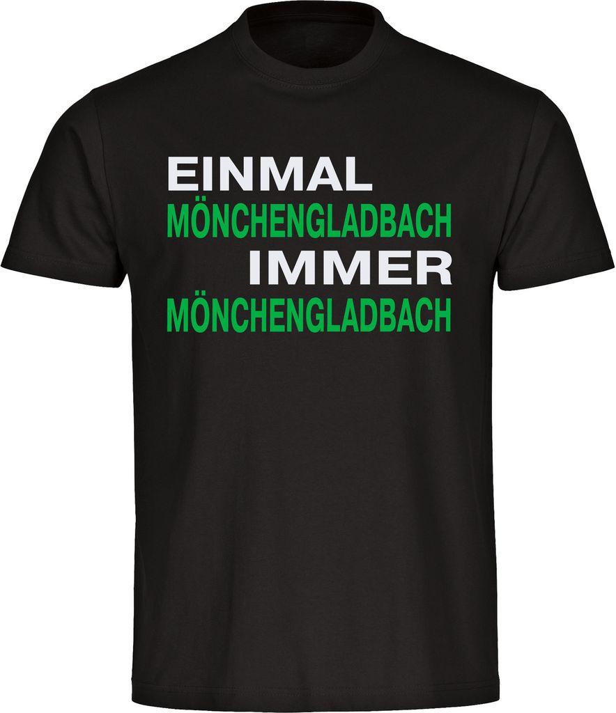 multifanshop Kinder T-Shirt - Mönchengladbach - Einmal Immer, schwarz, Größe 176