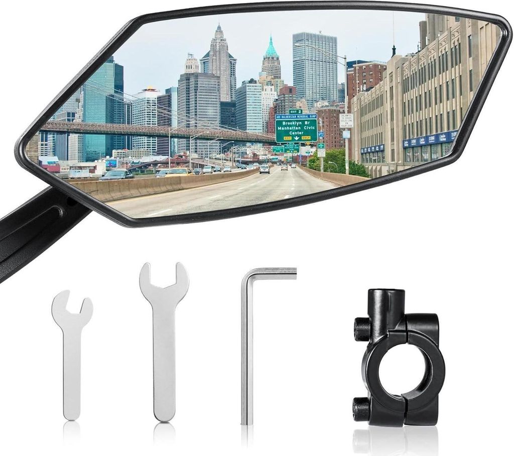 Fahrradspiegel extragroß HD Vision | stabiler Lenkerspiegel Produktbild 