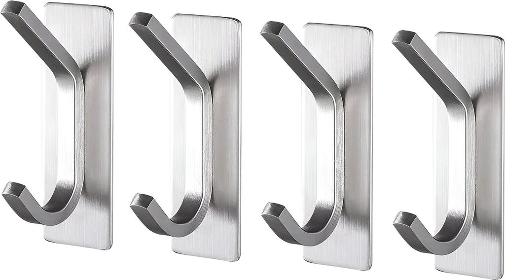 TOJ Living Wandhaken - Set mit 4 Haken - Garderobenhaken - Kleiderhaken wand - Klebehaken wand - Wandhaken garderobe - Selbstklebend - Handtuchhalt...