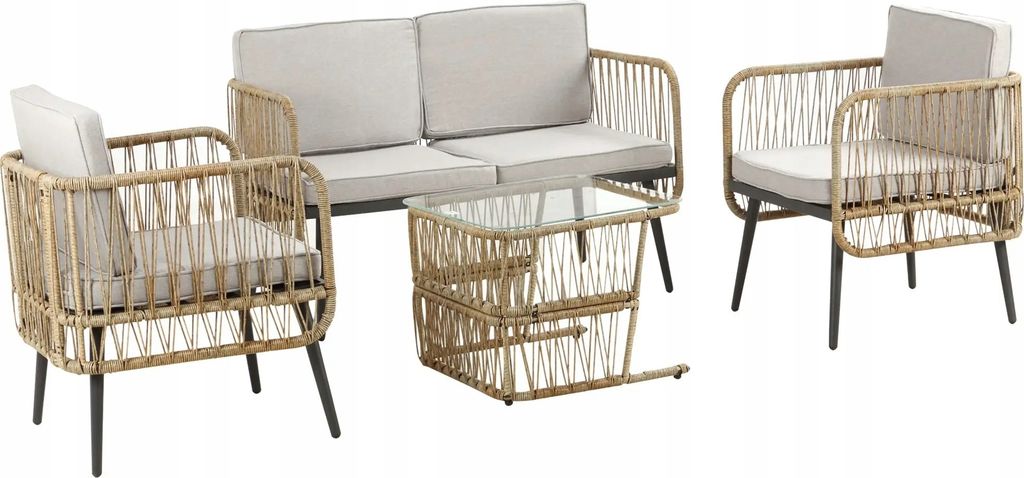 Ensemble De Meubles De Jardin En Rotin Canapé Table Et Image du produit 