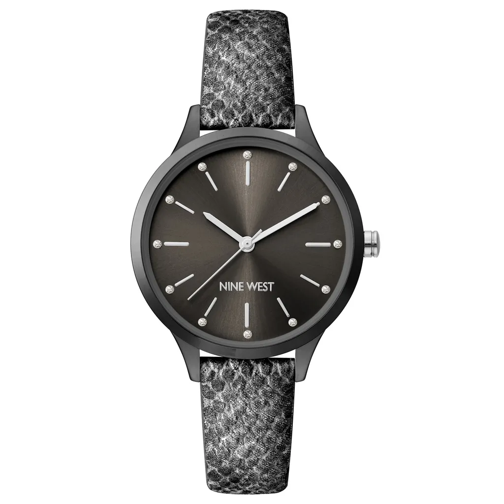 Montre Femme Nine West NW/2559GYGY Noire Look Monochrome et Design Chic
