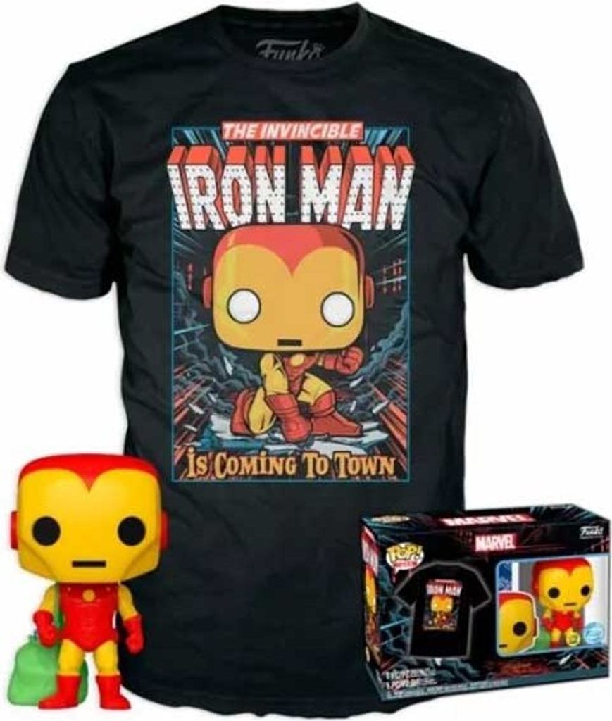Funko Pop! & Tee Marvel Holiday Iron Man L L