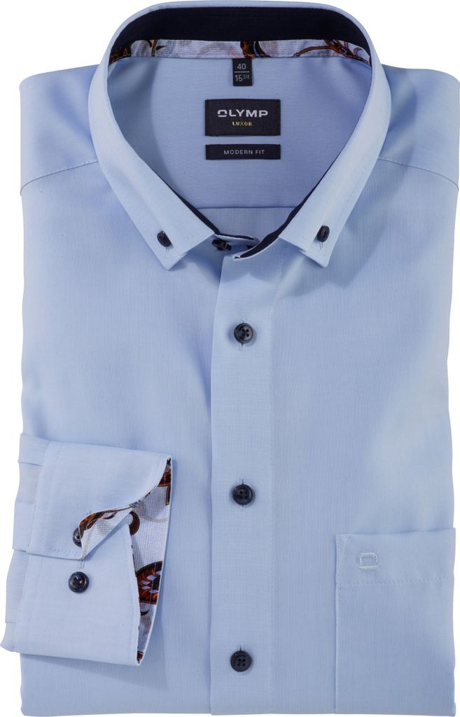Olymp Luxor Modern Fit Business-Hemd Hellblau