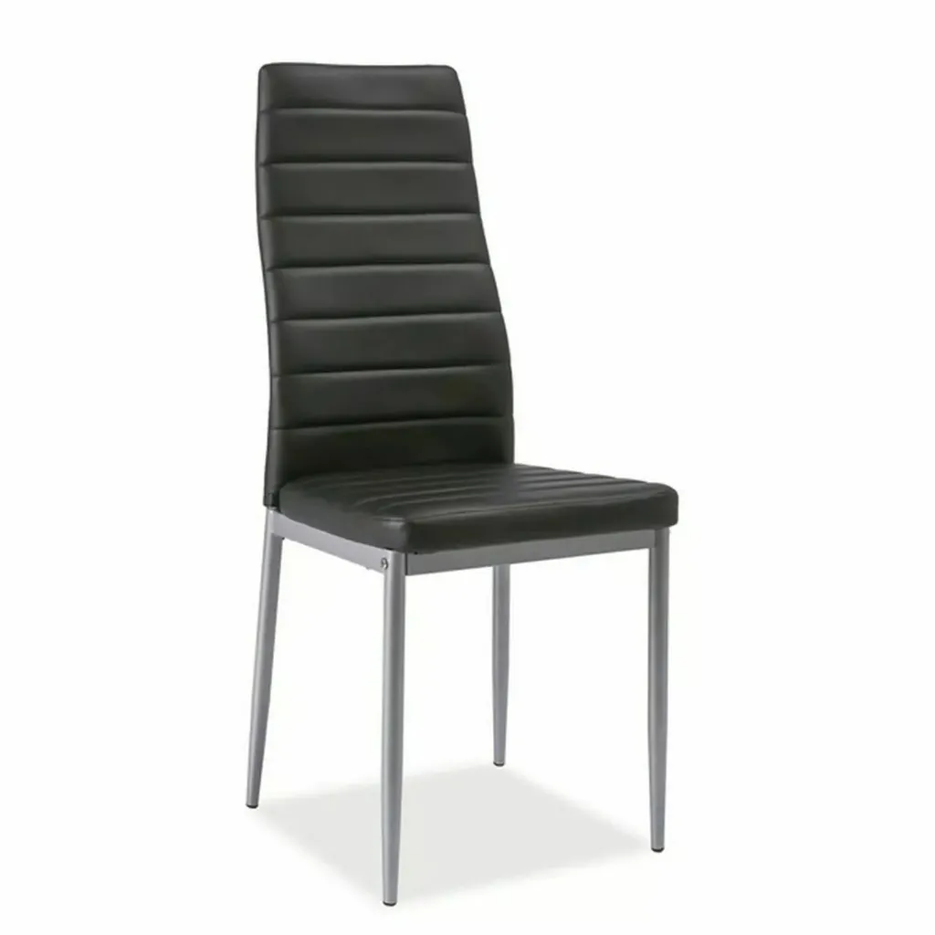 Chaise de cuisine rembourrée HAILEY 2 en aluminium noir pour repas long