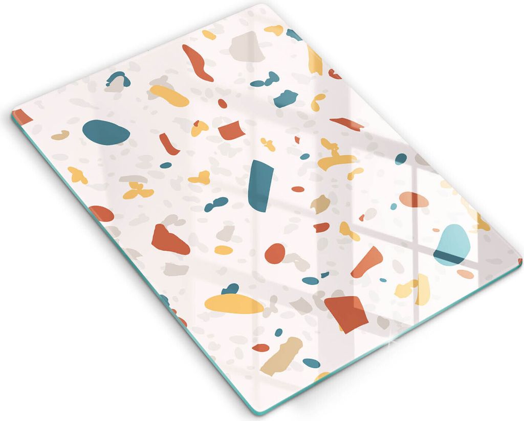 Glasschneideplatte - Herdabdeckplatte - 40x52 cm - Schneidebrett - Spritzschutz - Dekoratives Stein