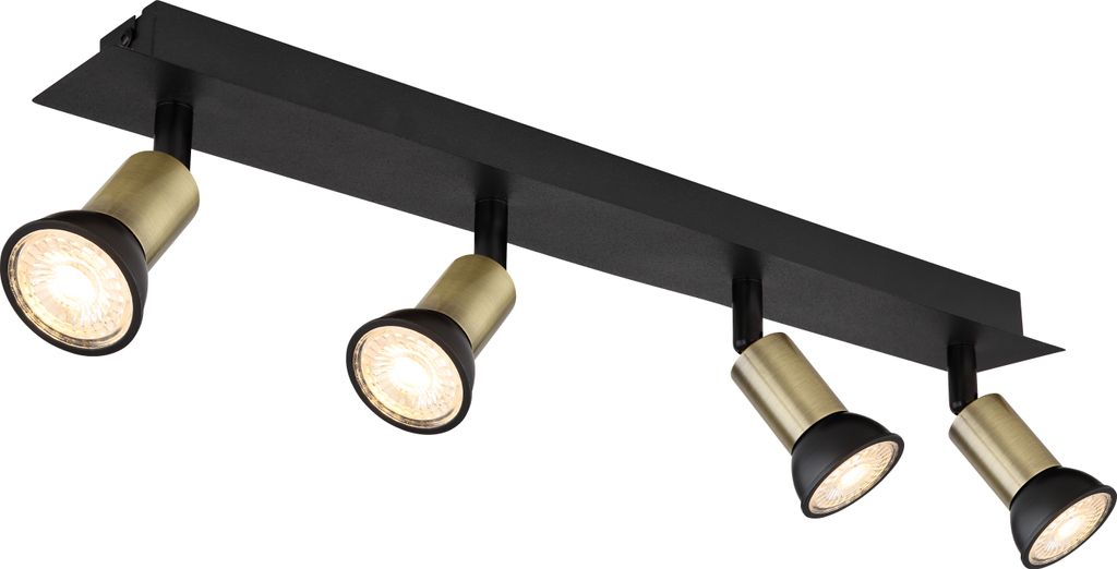 Globo Lighting Strahler Metall schwarz matt, 4x GU10