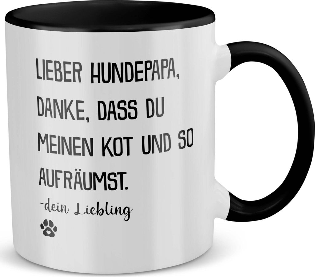 22Feels Bester Hundepapa Tasse Herrchen Geschenk Hundeliebe Welpe Kaffeetasse Hund Dog Dad Haferl Männer Geburtstag Vatertag Weihnachten (Weiss-Sc...