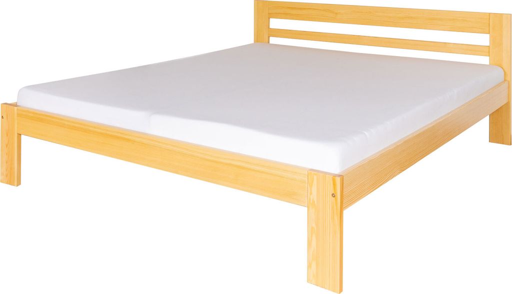 Doppelbett / Gästebett Kiefer massiv Vollholz natur 73, inkl. Lattenrost - Abmessung 180 x 200 cm