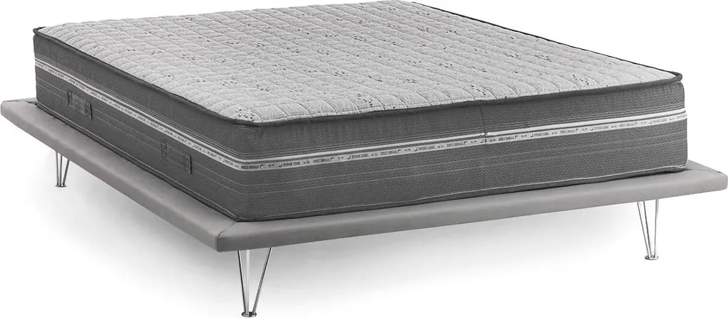 Matelas Simple Altino 80x190x32 cm Gris Déhoussable Fabriqué en Italie