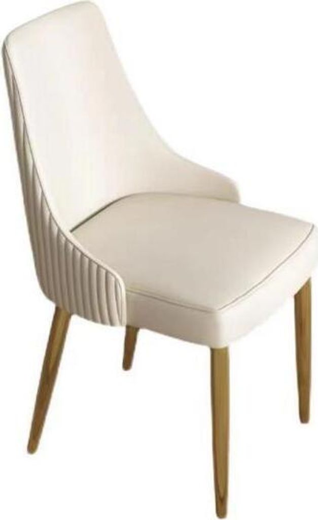 Modern Stil Stilvoll Sessel Stuhl Weiß Sitz Polster Design Metall neu