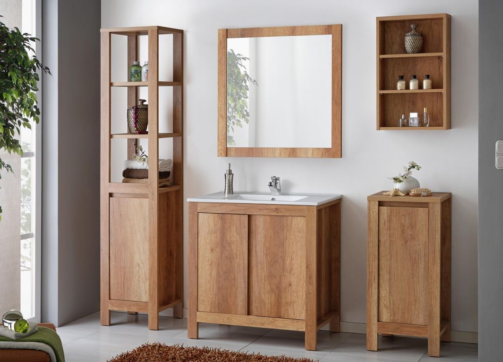 Design Badezimmer Möbel Bad Set Garnitur Schrank Waschbecken Badmöbelsets 5tlg.