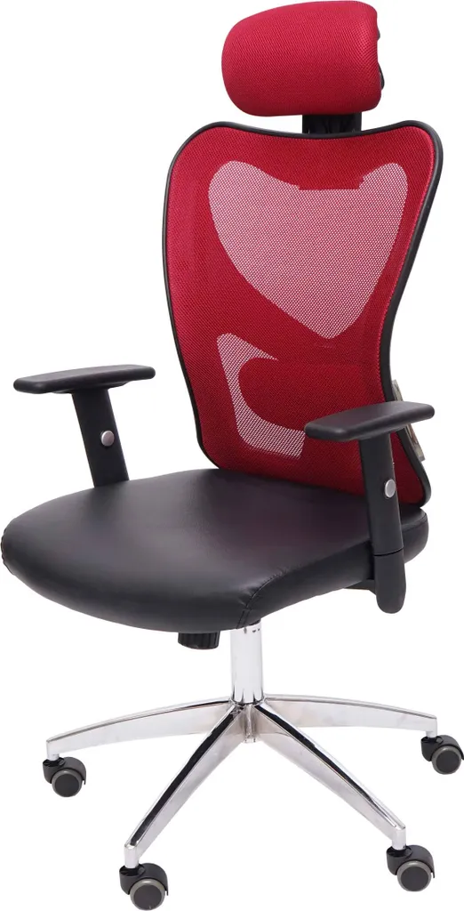 Sedia Atlanta Ecopelle Rossa: Sedia da Scrivania Girevole per Home Office