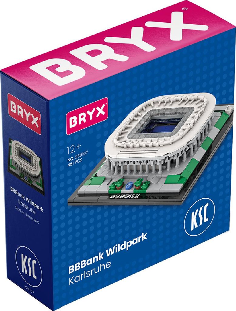 BRYX 230107 BBBank Wildpark Karlsruher SC Stadion Modellbausatz 451 Teile Klemmbaustein