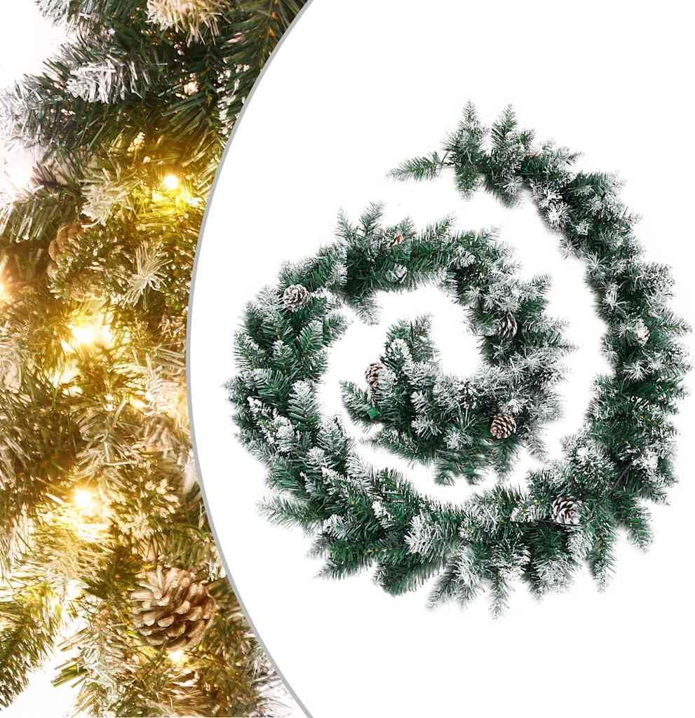 Weihnachtsgirlande mit LED-Lichtern Grün 5,2 m PVC Produktbild 
