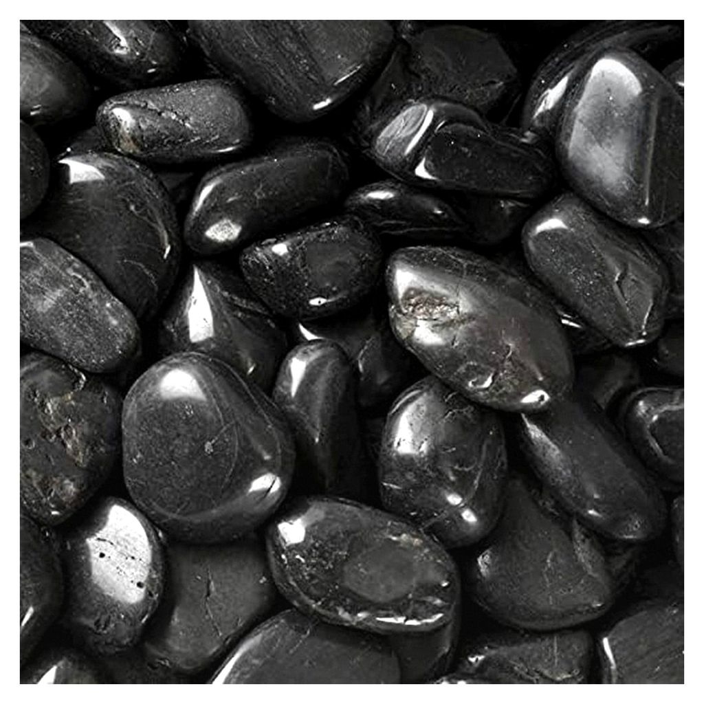 Schwarze polierte Dekosteine 20 kg, Kieselsteine für den Garten 3-5 cm, Zierkies für Vasen und Flusssteine