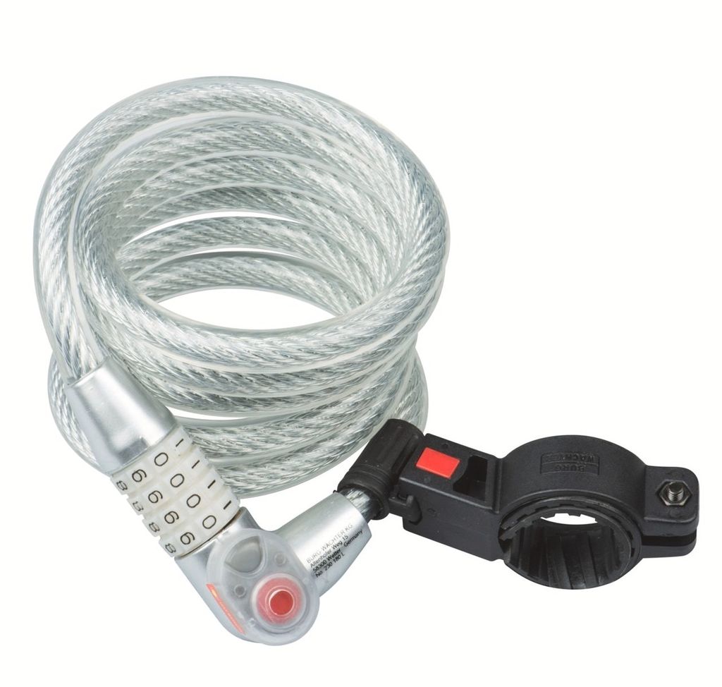 BURG-WÄCHTER Spiral-Kabelschloss 230 L mit Licht SB, Länge 1800 mm