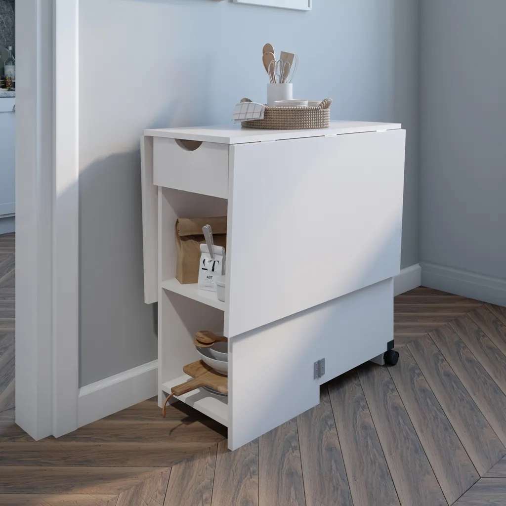 Table à manger modulable avec tiroir central et pieds réglables 120cm - 16