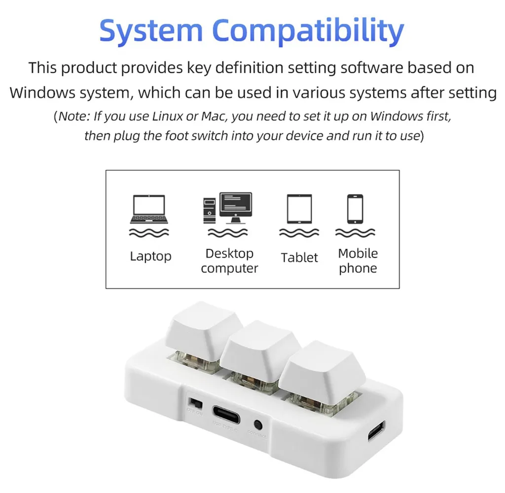 Clavier de commande compact pour bureau et gaming avec 3 touches pro - 2