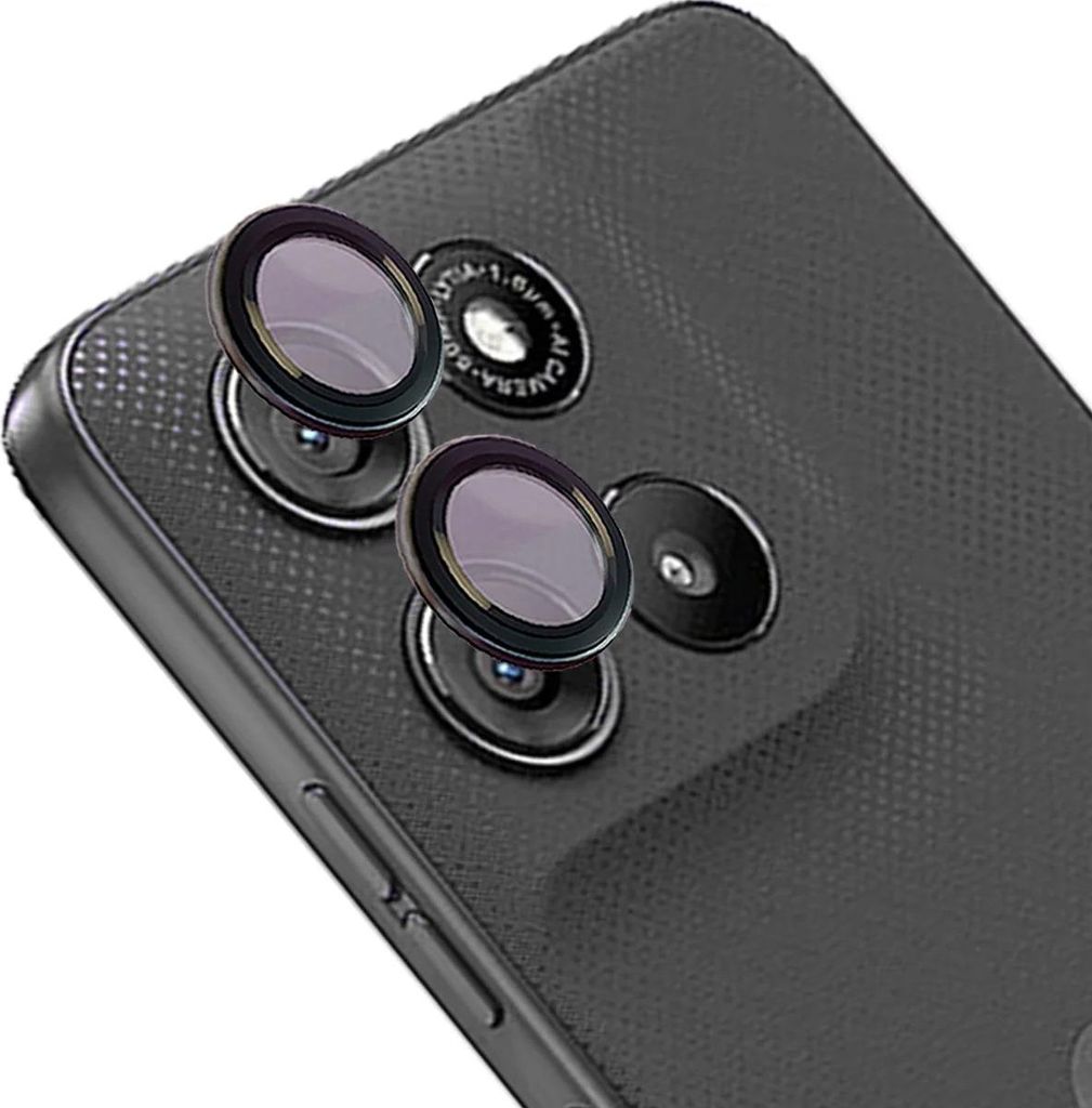 Glas für die Kamera für Motorola Moto G57 Power / G67 Power, Bizon Glass Snap Lens, 1 Set, Schwarzer Rahmen