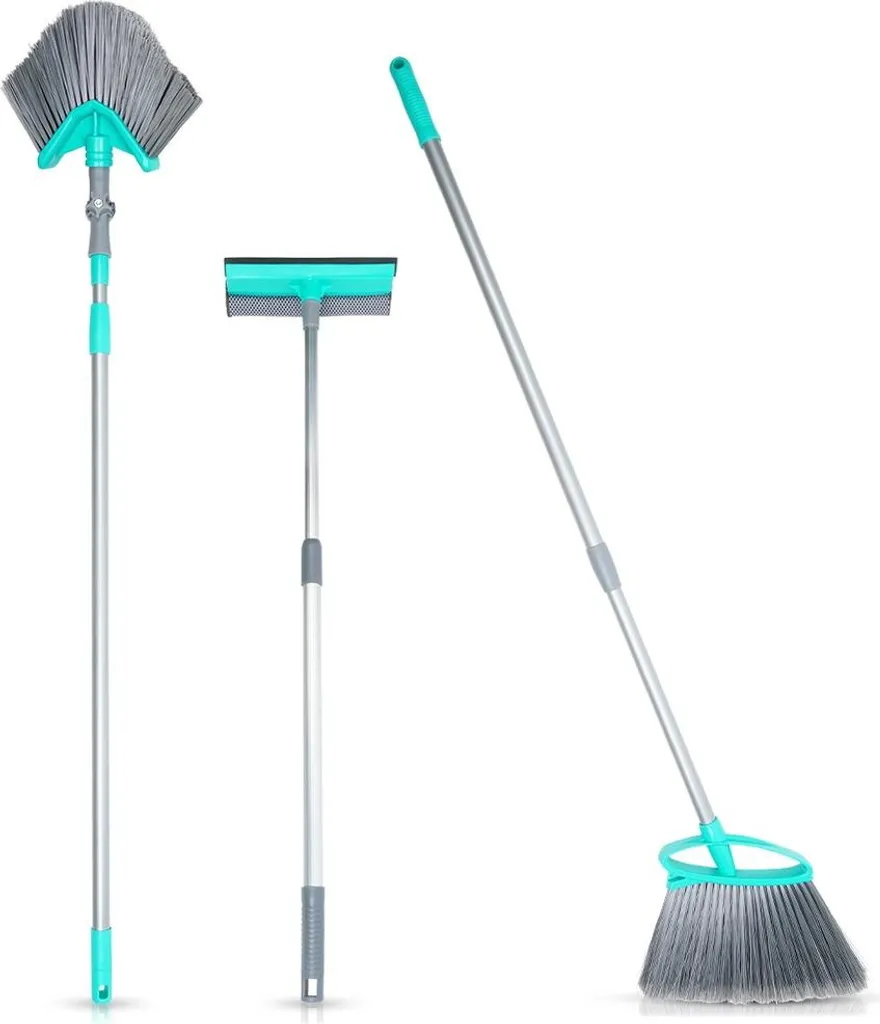 Kit Nettoyage Télescopique Vilde 3 en 1 avec Balai à Poussière et Raclette