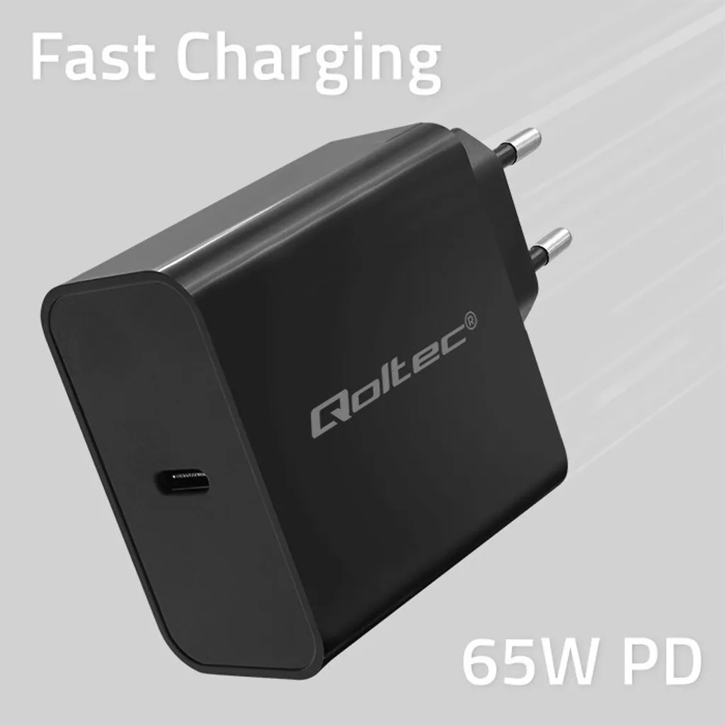 Chargeur Qoltec Super Quick PD 65W USB-C Noir pour PC et Smartphone - 3