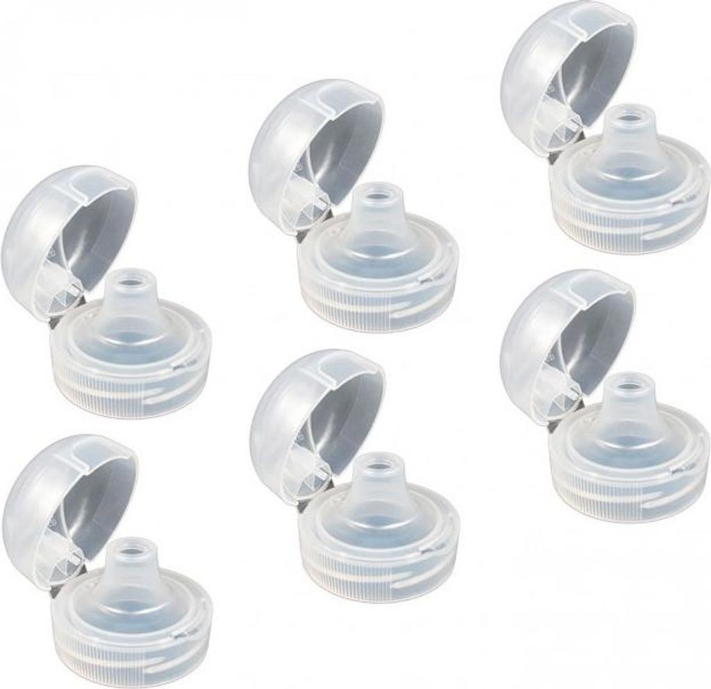 6x Sportverschluss, Klappdeckel Flip Top für Kavodrink Tritan und Polycarbonatflaschen