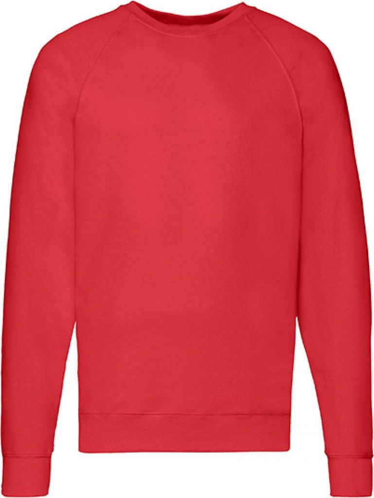 Fruit of the Loom 62-138-0 | Herren Lightweight Raglan Sweat / Belcoro Garn - Farbe: Red - Größe: S