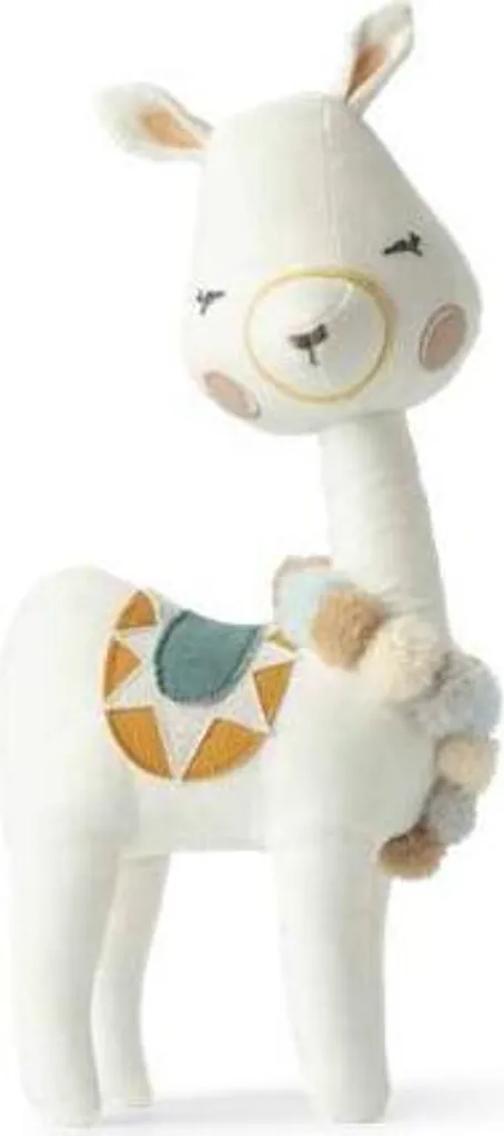 Peluche Lama blanche 27cm Picca Loulou - Finition douce coffret luxe