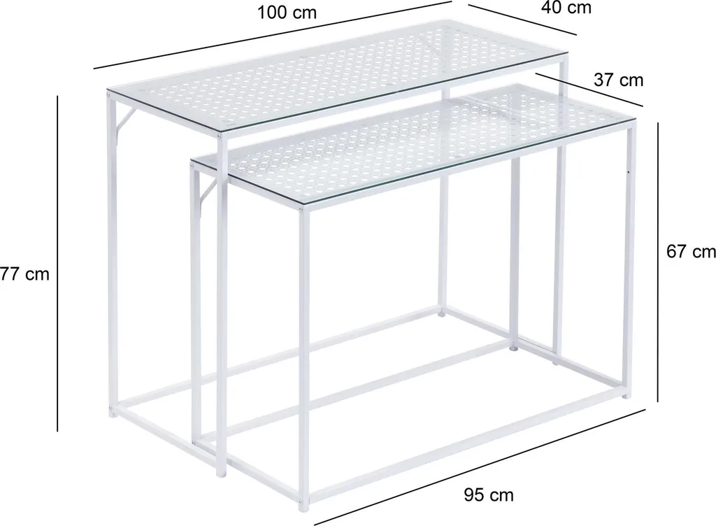 Petite table basse métal et verre blanche : solution idéale gain de place