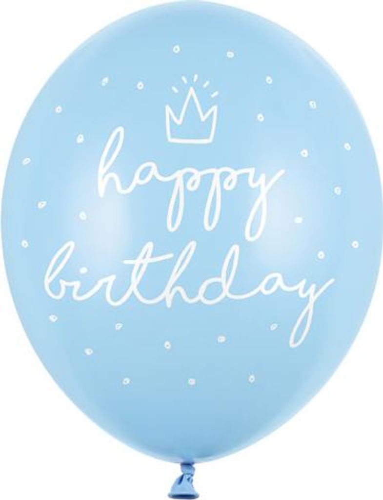 Luftballons 30 cm, Happy Birthday, P. Baby Blue (1 Packung / 50 Stück)